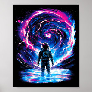 Poster Astronauta Espaço Cósmico Exterior Galáxia Ciência