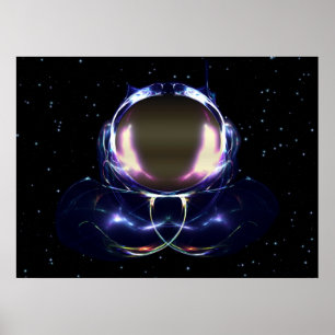 Pôster Astronauta Fractal