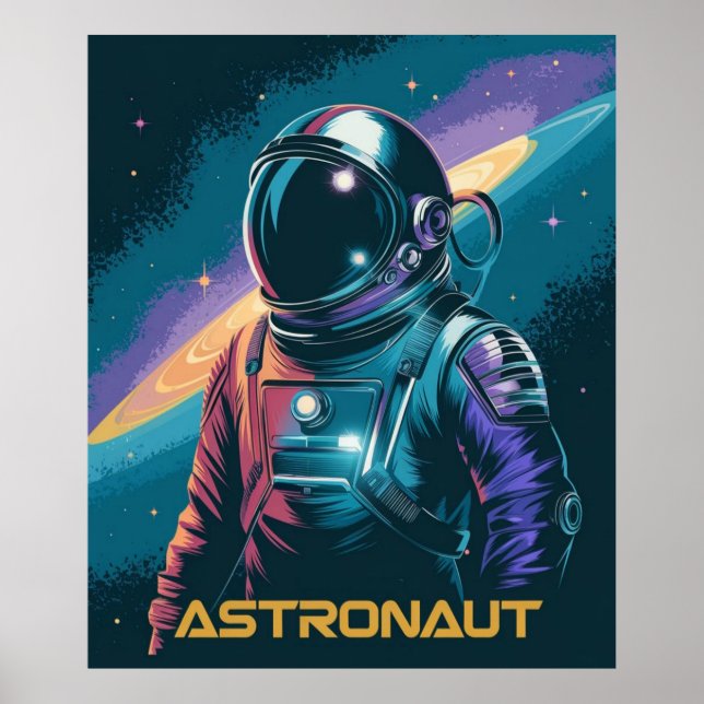 Poster Astronauta Futurista (Frente)