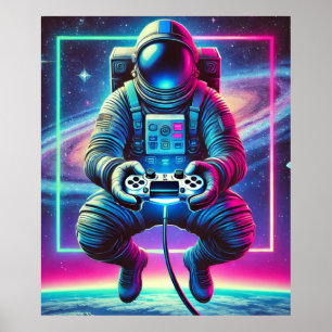 Poster Astronauta Gamer