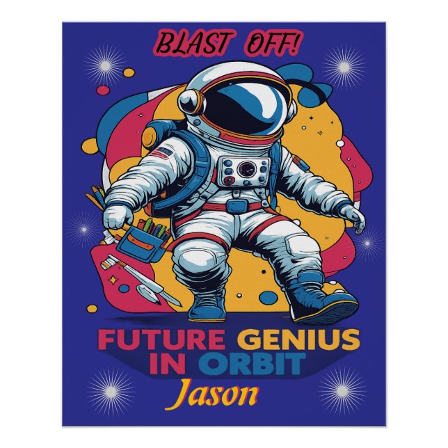 Pôster Astronauta - Gênio do Futuro em Órbita (Frente)