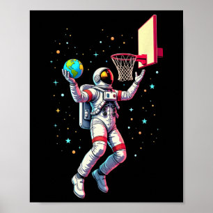 Poster Astronauta Jogando Planetas Esqueletos Espaço Side