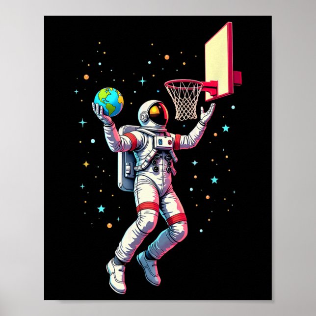 Poster Astronauta Jogando Planetas Esqueletos Espaço Side (Frente)
