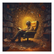 Astronauta lendo um livro