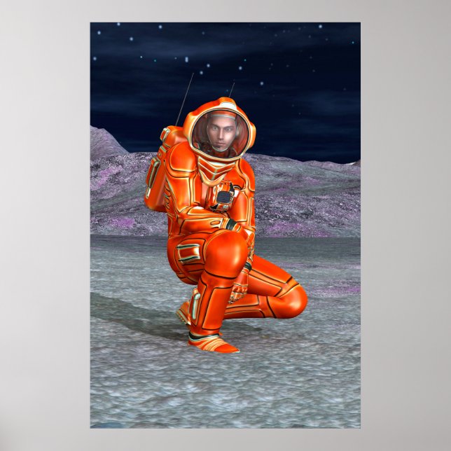 Poster Astronauta Mars Space Explorer no Planeta de Alien (Frente)