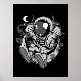 Poster Astronauta Moon Swing