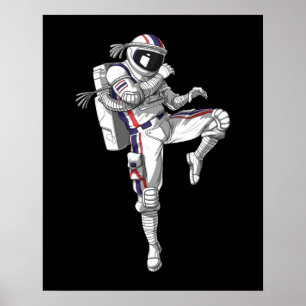 Poster Astronauta Muay Tailandês