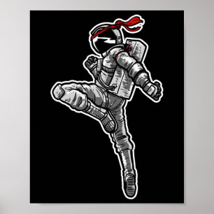 Poster Astronauta Muay Thai Boxing Karate Kickboxing