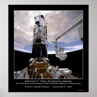 Poster Astronauta Musgrave Telescópio Espacial Hubble