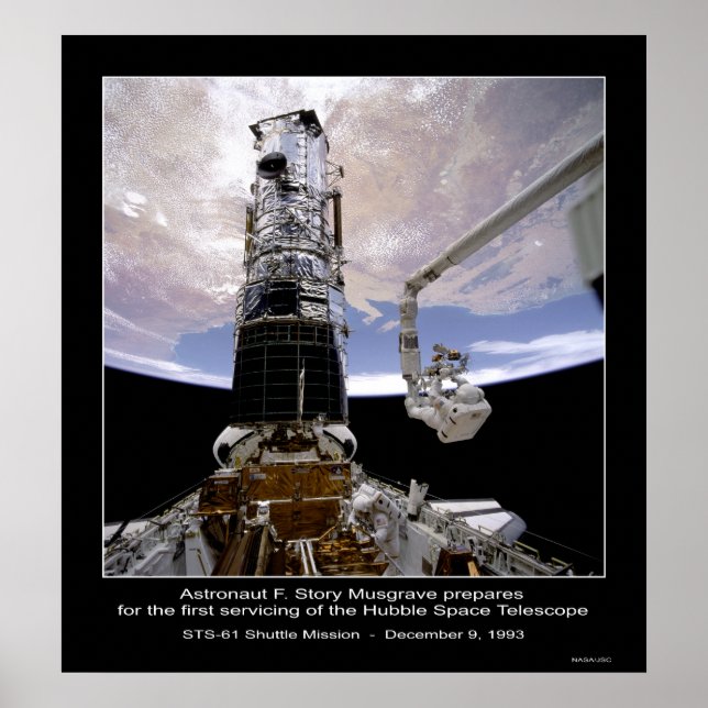 Poster Astronauta Musgrave Telescópio Espacial Hubble (Frente)