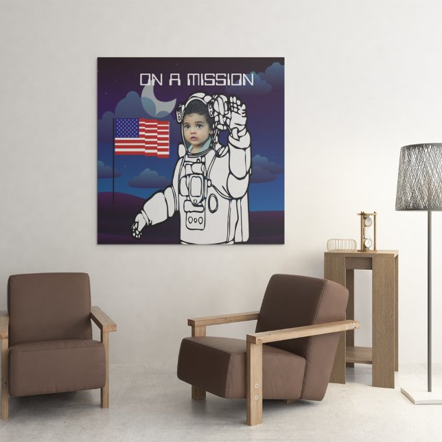 Pôster Astronauta No Aniversário Do Menino Exterior Da Lu (Criador carregado)