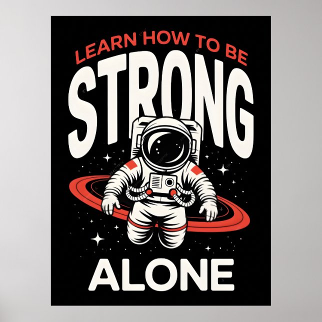 Poster Astronauta no Espaço Explorando o Universo Infinit (Frente)