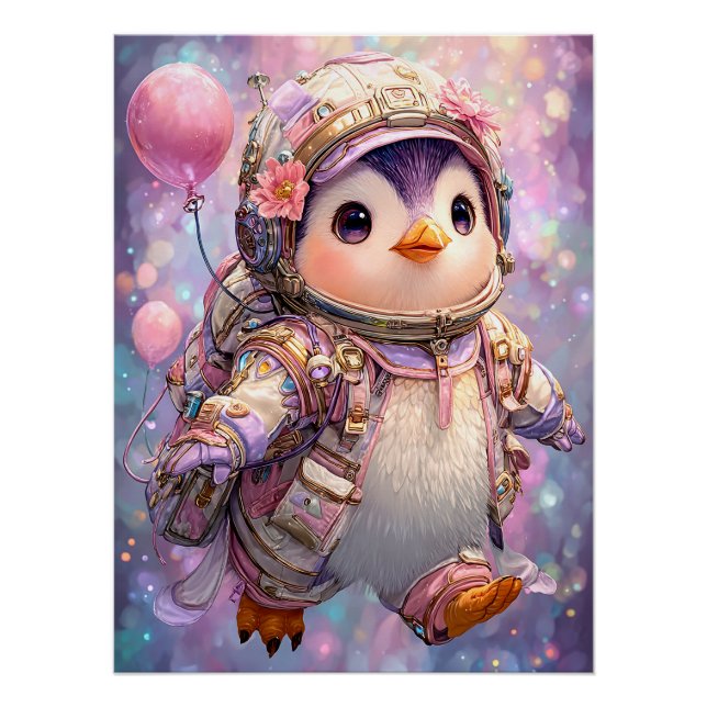Pôster Astronauta Penguin (Frente)