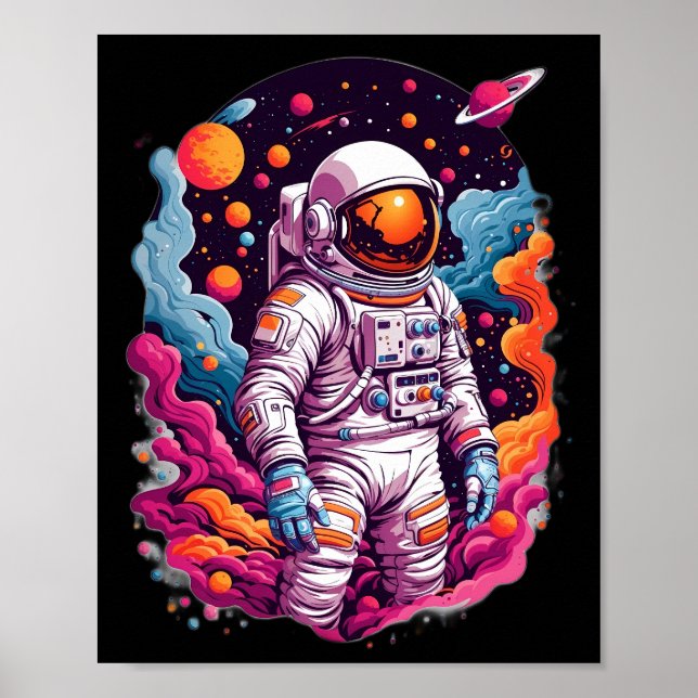 Poster Astronauta perdido na galáxia (Frente)