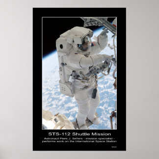 Pôster Astronauta Piers J. Sellers Spacewalk NASA STS-112