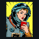 Poster Astronauta Pop Art Girl Cream<br><div class="desc">Astronauta Pop Art Girl Cream</div>