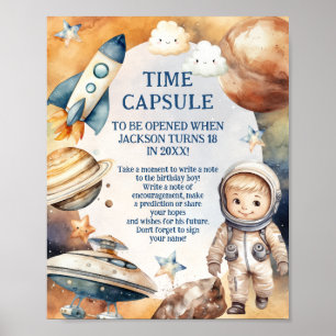 Poster Astronauta Primeira Viagem Em Torno Da Cápsula Do