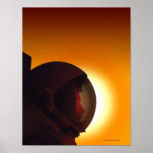Poster Astronauta protegido com capacete contra o Sun