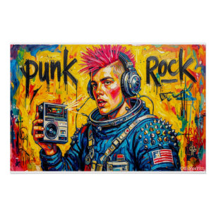 PÔSTER ASTRONAUTA PUNK ROCK