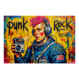 PÔSTER ASTRONAUTA PUNK ROCK