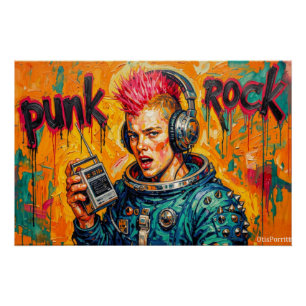 PÔSTER ASTRONAUTA PUNK ROCK 5