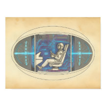 Astronauta Retro em UAP Futurista