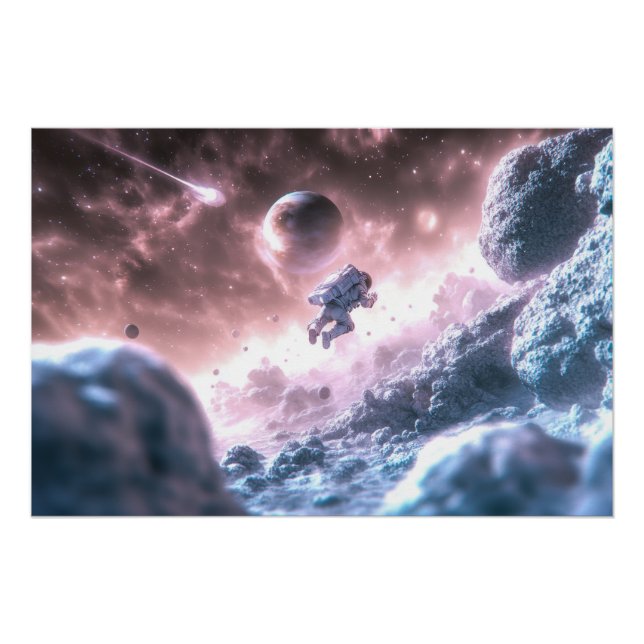 Pôster Astronauta Saltando (Frente)
