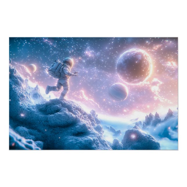 Pôster Astronauta Saltante (Frente)