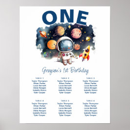 Poster Astronauta Sinal de Gráfico de Sentagem de Anivers