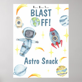 Poster Astronauta Space Birthday Astro Snack