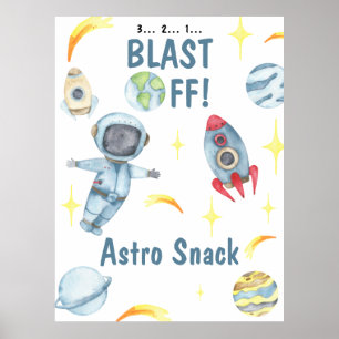 Poster Astronauta Space Birthday Astro Snack