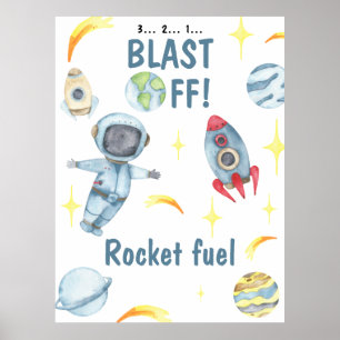 Poster Astronauta Space Birthday Rocket fuel