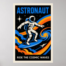 Poster Astronauta: Surfe as Ondas Cósmicas