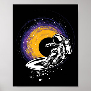 Poster Astronauta Surfista - Planetas da Galáxia Espaço E