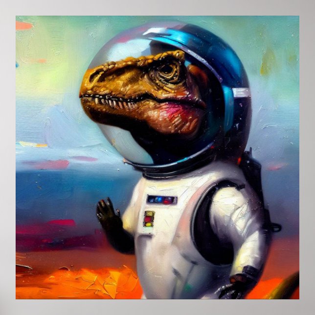 Poster Astronauta T Rex (Frente)