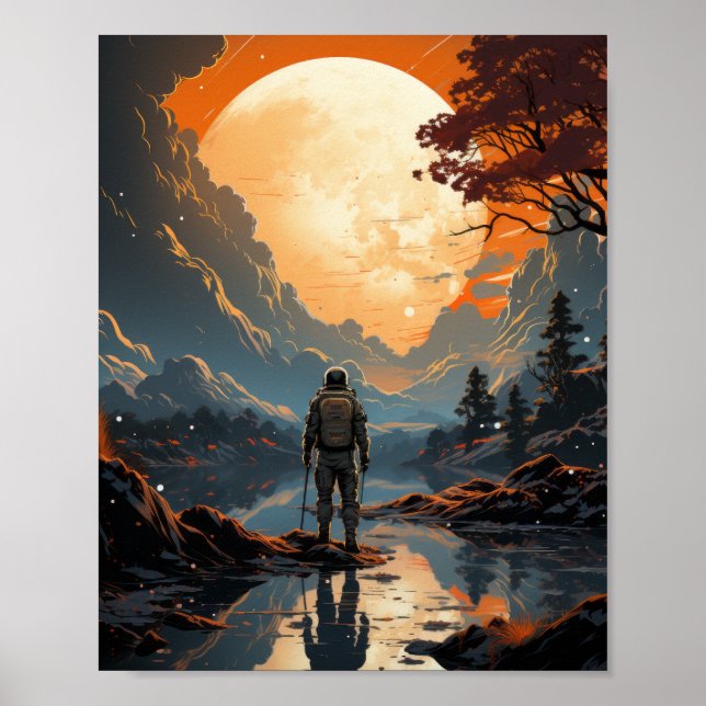 Poster Astronautas do Espaço para Jogos Retroativos Poste (Frente)