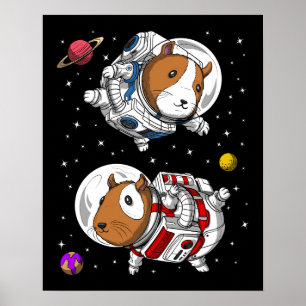 Poster Astronautas Espaciais do Porco-Guiné