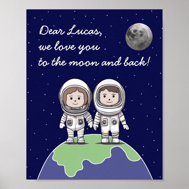 Poster Astronautas-pai com cores mudas de Jo Images (Frente)