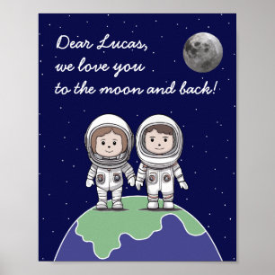 Poster Astronautas pais com cores suaves por Jo Images
