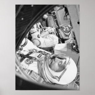 Pôster Astronautas sentados na dentro Gemini 3