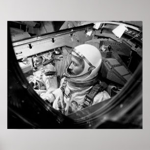 Pôster Astronautas sentados na dentro Gemini 4