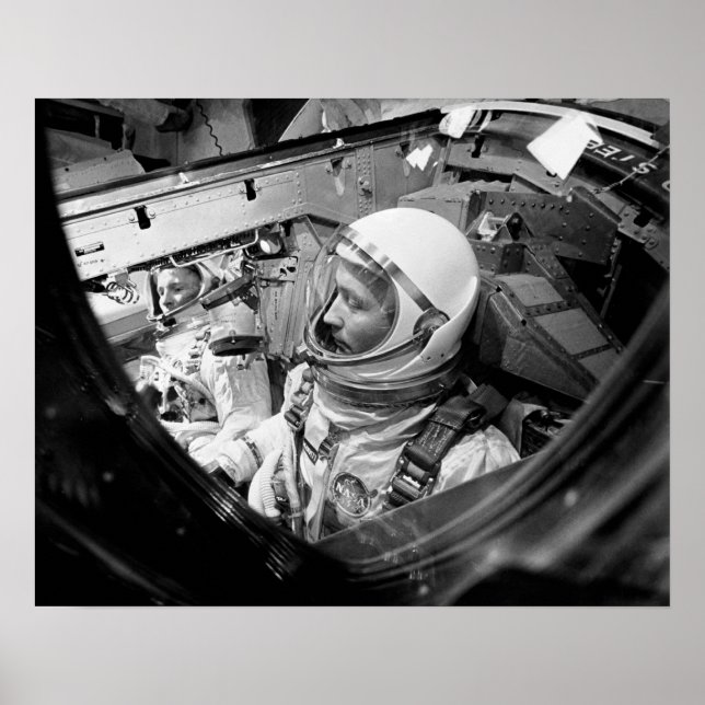 Pôster Astronautas sentados na dentro Gemini 4 (Frente)
