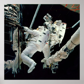 Poster Astronautas trabalhando no Hubble
