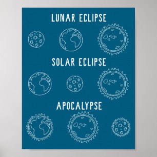 Poster Astronomia Apocalipse Eclipse Solar Lunar Engraçad