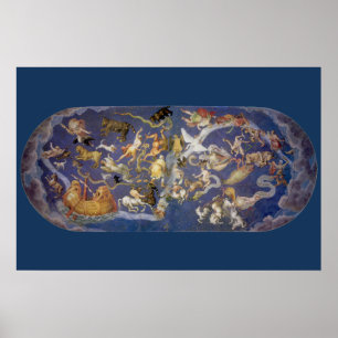 Poster Astronomia Celestial Fresco, Constelações