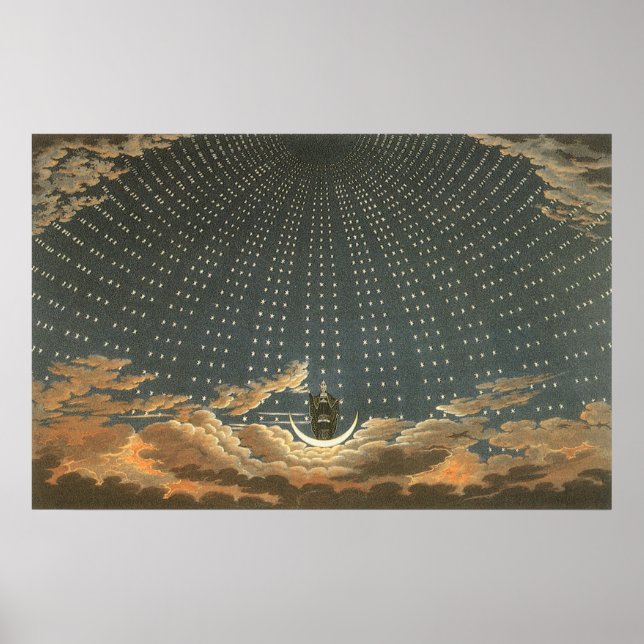 Poster Astronomia Celestial Vintage, Rainha da Noite (Frente)
