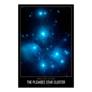 Pôster Astronomia de Alta Res O Cluster de Pleiades Star