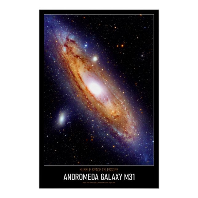 Pôster Astronomia de alta resolução Andromeda Galaxy M31 (Frente)
