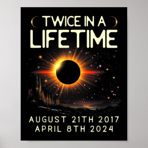 Poster Astronomia Solar Eclipse Duas Vezes Na Vida 2024 S