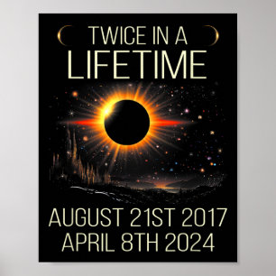 Poster Astronomia Solar Eclipse Duas Vezes Na Vida 2024 S